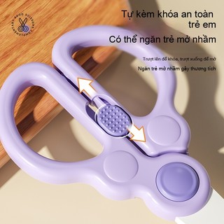 Youkebei Kéo cắt gốm sứ Kéo ăn dặm cho bé, dễ dàng cắt trái cây, thực phẩm mềm Không gỉ, chống ăn mòn, không biến dạng