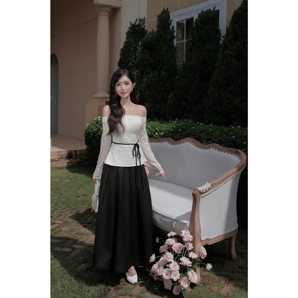 H.E.E - Chân váy nữ xếp ly Mika Skirt dáng dài xoè nhẹ form chuẩn, tôn dáng