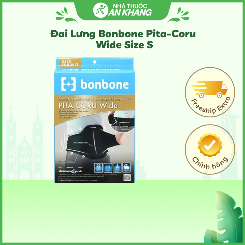 Đai Lưng Cột Sống Bonbone PITA-CORU Wide Size S (65- 75 cm)