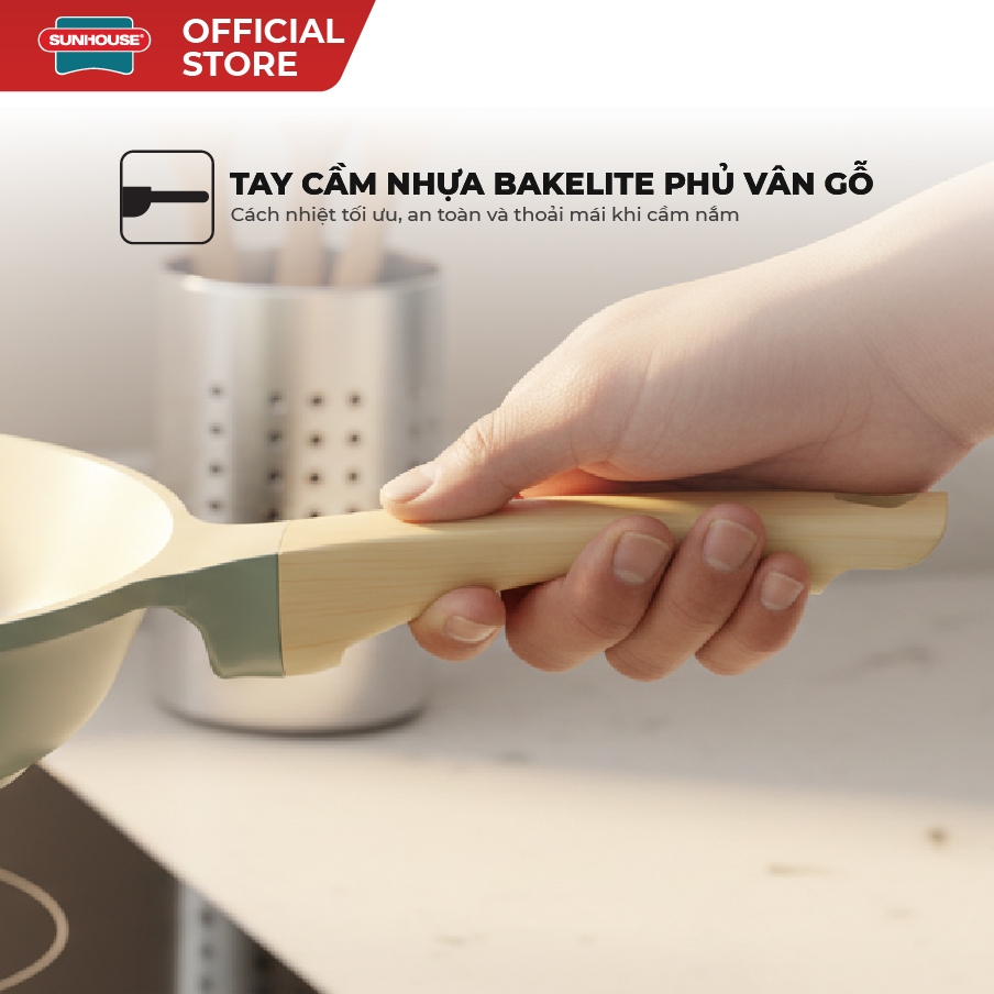 Chảo chống dính đáy từ Sunhouse SHG26-28EC - Công nghệ đúc nguyên khối