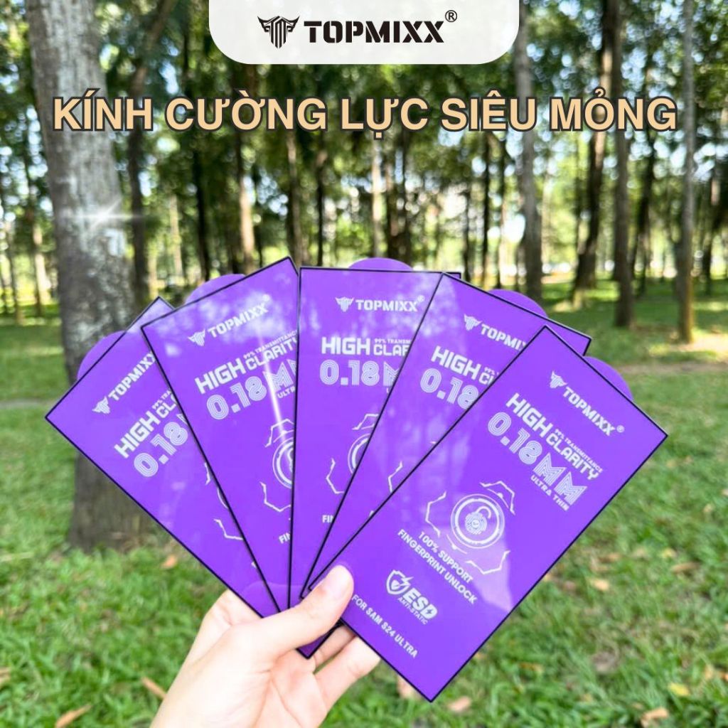 Kính Cường Lực TOPMIXX Cho Dòng Samsung S24 Ultra S25 Plus - Full Màn Hình - Hỗ Trợ Cảm Biến Vân Tay