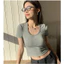 BOOCHIC Áo Phông Ngắn Tay Cotton Zip Có Mút Ngực