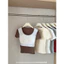 BOOCHIC Áo Phông Ngắn Tay Cotton Zip Có Mút Ngực