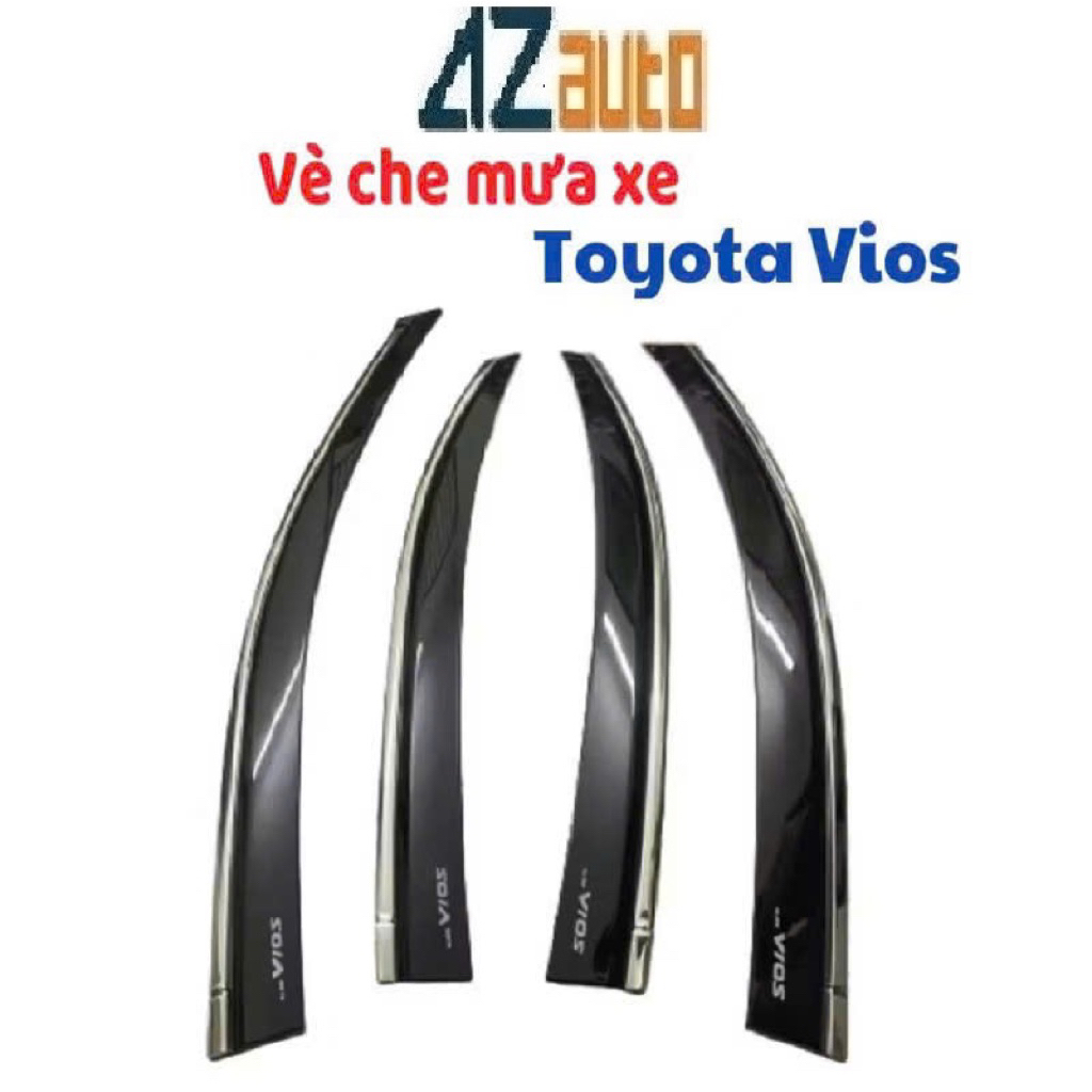 Vè che mưa xe Toyota Vios 2014-2026 chỉ inox cao cấp