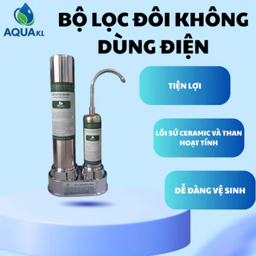 Bộ lọc nước tại vòi không dùng điện TẶNG KÈM bộ lõi lọc than nén hoạt tính