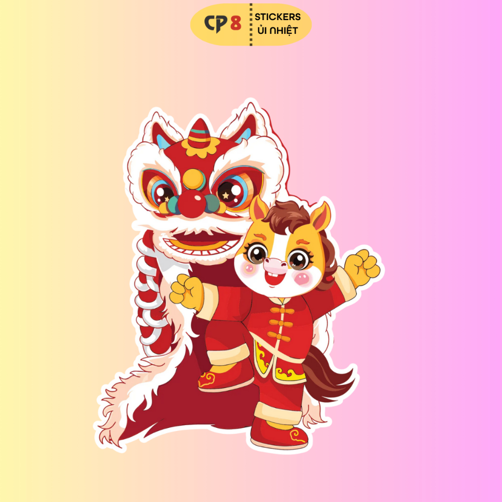 Bộ Hình In, Ủi Nhiệt Sticker Tết Bính Ngọ 2026 BST06 - CP8 PET Sticker