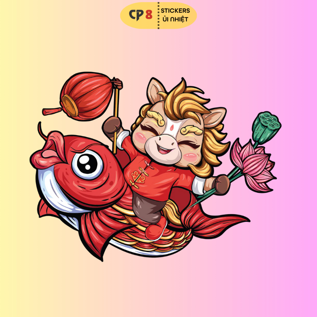 Bộ Hình In, Ủi Nhiệt Sticker Tết Bính Ngọ 2026 BST06 - CP8 PET Sticker