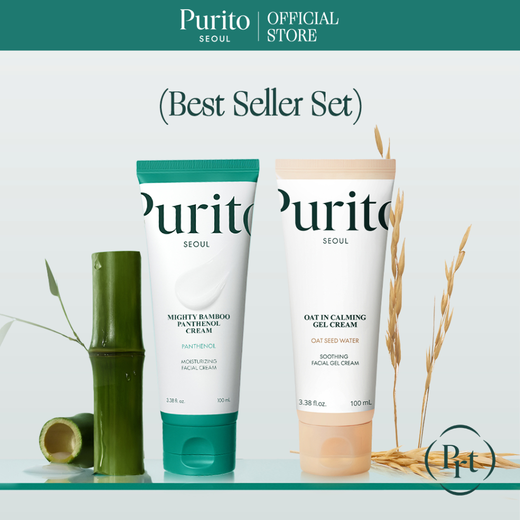 Bộ đôi Best Seller Kem dưỡng Mighty Bamboo Panthenol Cream 100ml & Kem dưỡng Oat in Calming Gel Cream 100ml