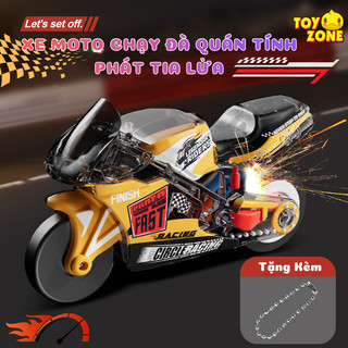 Đồ Chơi Xe Moto Chạy Đà Quán Tính Phát Tia Lửa Cho Bé Trai, Thiết Kế Nhỏ Gọn Đẹp Mắt Dùng Làm Móc Treo, Tặng Kèm Dây