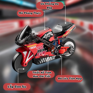 Đồ Chơi Xe Moto Chạy Đà Quán Tính Phát Tia Lửa Cho Bé Trai, Thiết Kế Nhỏ Gọn Đẹp Mắt Dùng Làm Móc Treo, Tặng Kèm Dây