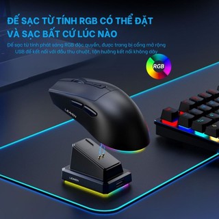 Chuột không dây - Chuột Bluetooth Leaven X3 Chip PRO-Chuột Bluetooth Có Dock Sạc- LED Rgb-1600 DPI Siêu nhẹ-BH12T