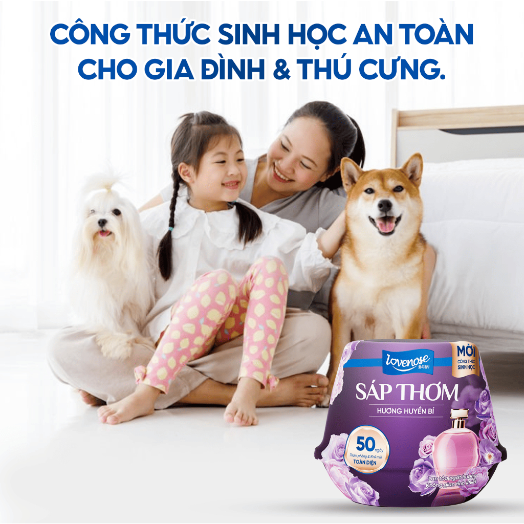 Sáp Thơm Phòng Lovenose Lan Tỏa Hương Thơm Ngát 50 Ngày, Khử Mùi Toàn Diện Cho Mọi Không Gian Sống 230g