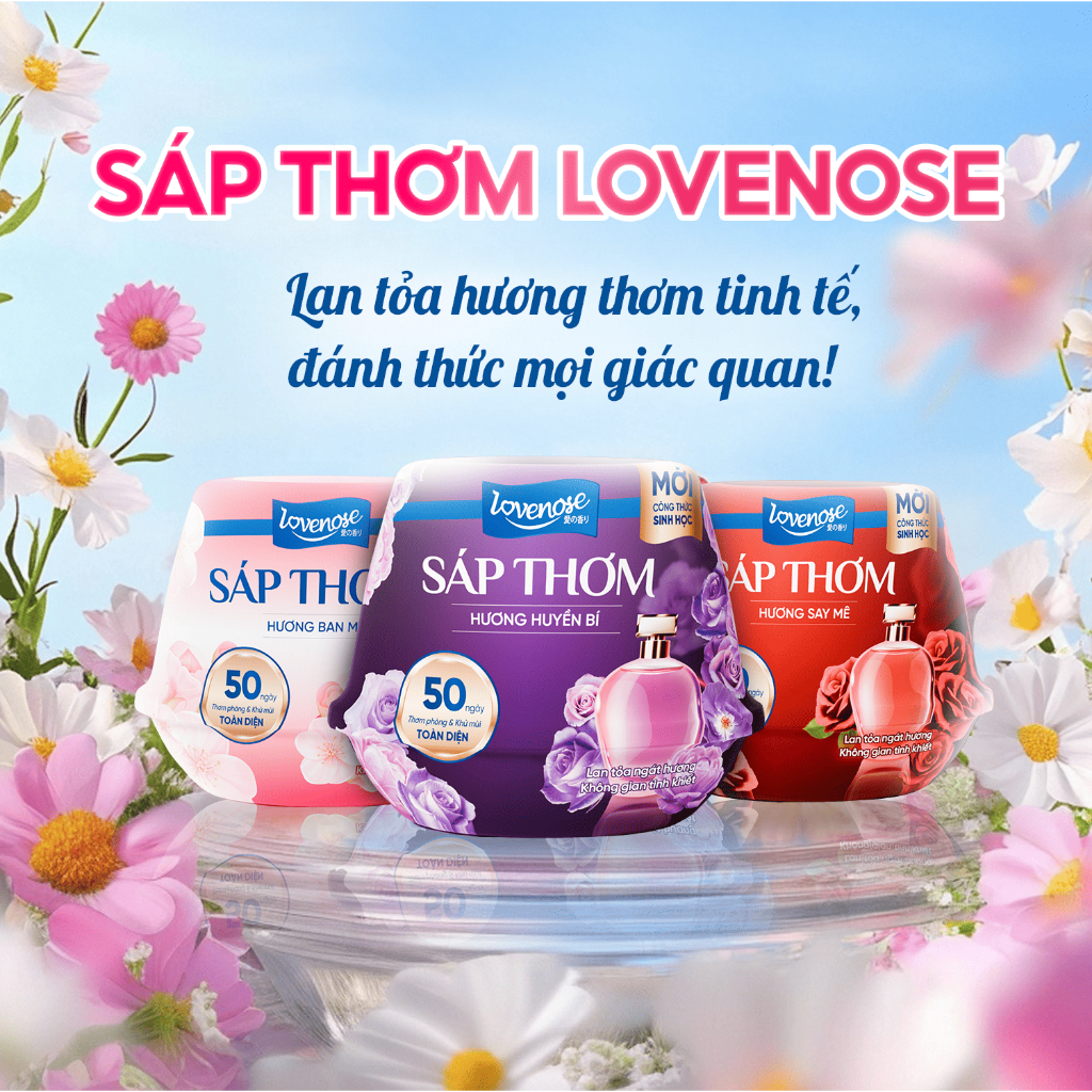 Sáp Thơm Phòng Lovenose Lan Tỏa Hương Thơm Ngát 50 Ngày, Khử Mùi Toàn Diện Cho Mọi Không Gian Sống 230g