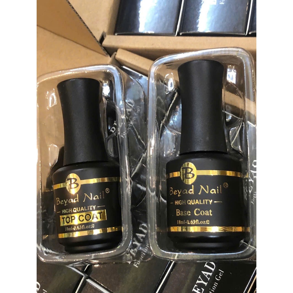 Base & Top Coat Beyad Nail Chính Hãng 18ml - Siêu Bền, Liên Kết & Phủ Bóng Sơn Gel