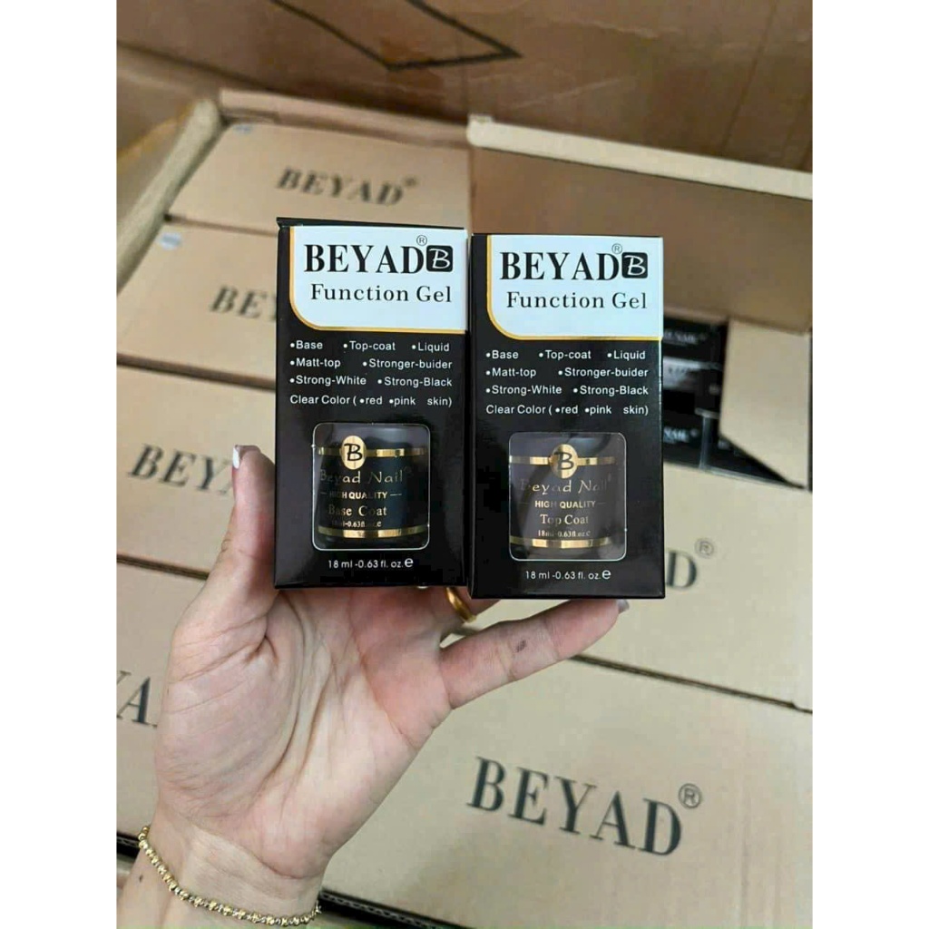 Base & Top Coat Beyad Nail Chính Hãng 18ml - Siêu Bền, Liên Kết & Phủ Bóng Sơn Gel