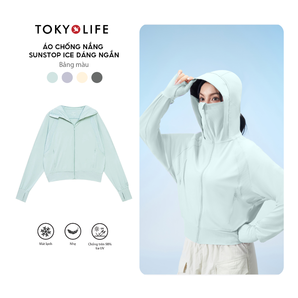 [KOL x TokyoLife]  Áo khoác chống nắng chống tia UV Nữ Sunstop Ice mát lạnh thoáng khí 40003392 F9UVJ107R TOKYOLIFE