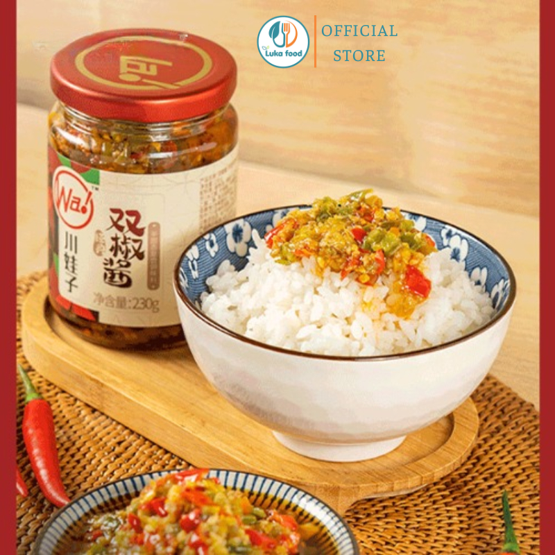 Sốt Ớt Đỏ & Xanh Wa Hũ 235g - Gia Vị Tứ Xuyên Thơm Nồng, Vị Cay Đậm Đà, Lên Men Tự Nhiên,  Dùng Xào Nấu Luka Food