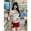 Áo Thun Nữ In Hình Hello Kitty Inverted Ôm Body Tay Ngắn Croptop Phong Cách Y2K Tôn Dáng Cực Hot
