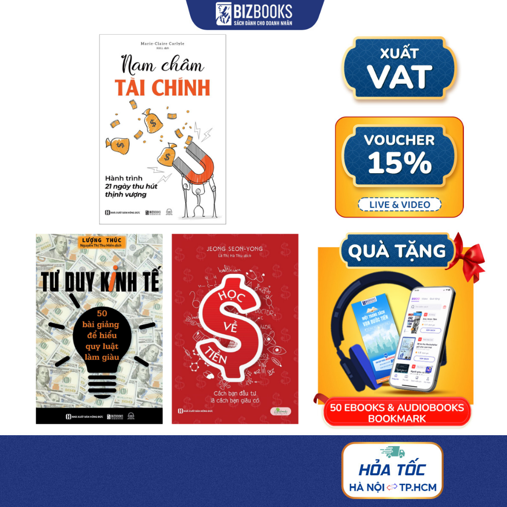 Sách Tiền Không Tệ Tư Duy Kinh Tế, Học Về Tiền, Nam Châm Tài Chính Hành Trình - Hiểu Luật Giàu, Tự Do Tài Chính