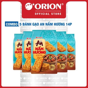 Combo 5 Túi Bánh Gạo Nướng An vị Nấm Hương Om Nước Tương (140G/Túi)