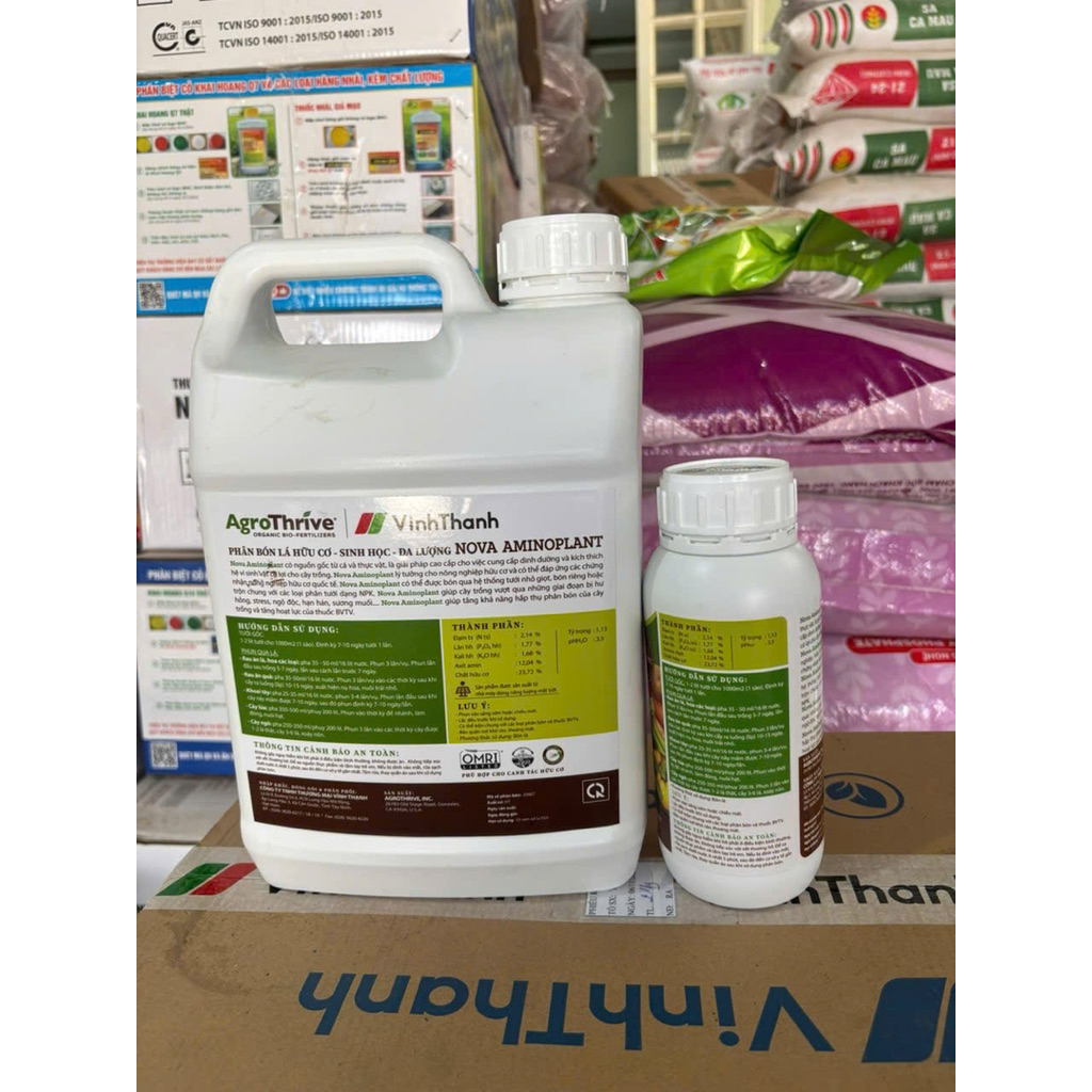 Phan bon la Can 5Lít Amino Vĩnh Thạnh- Xanh cây, Chống Hạn mặn stress
