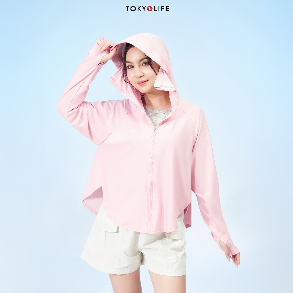 [KOL x TokyoLife]  Áo khoác chống nắng chống tia UV Nữ SunStop Ice làm mát mũ rộng vành 40003400 F9UVJ095R TOKYOLÌFE