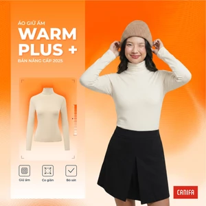 Áo body nữ cổ cao chất liệu cào bông giữ ấm tốt Warm Plus CANIFA 6IT25W010