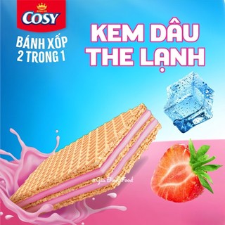 Bánh Xốp Cosy 2 Trong 1 – Kem Vị Dâu The Lạnh/Kem Vị Dừa Lá Dứa 49.9G