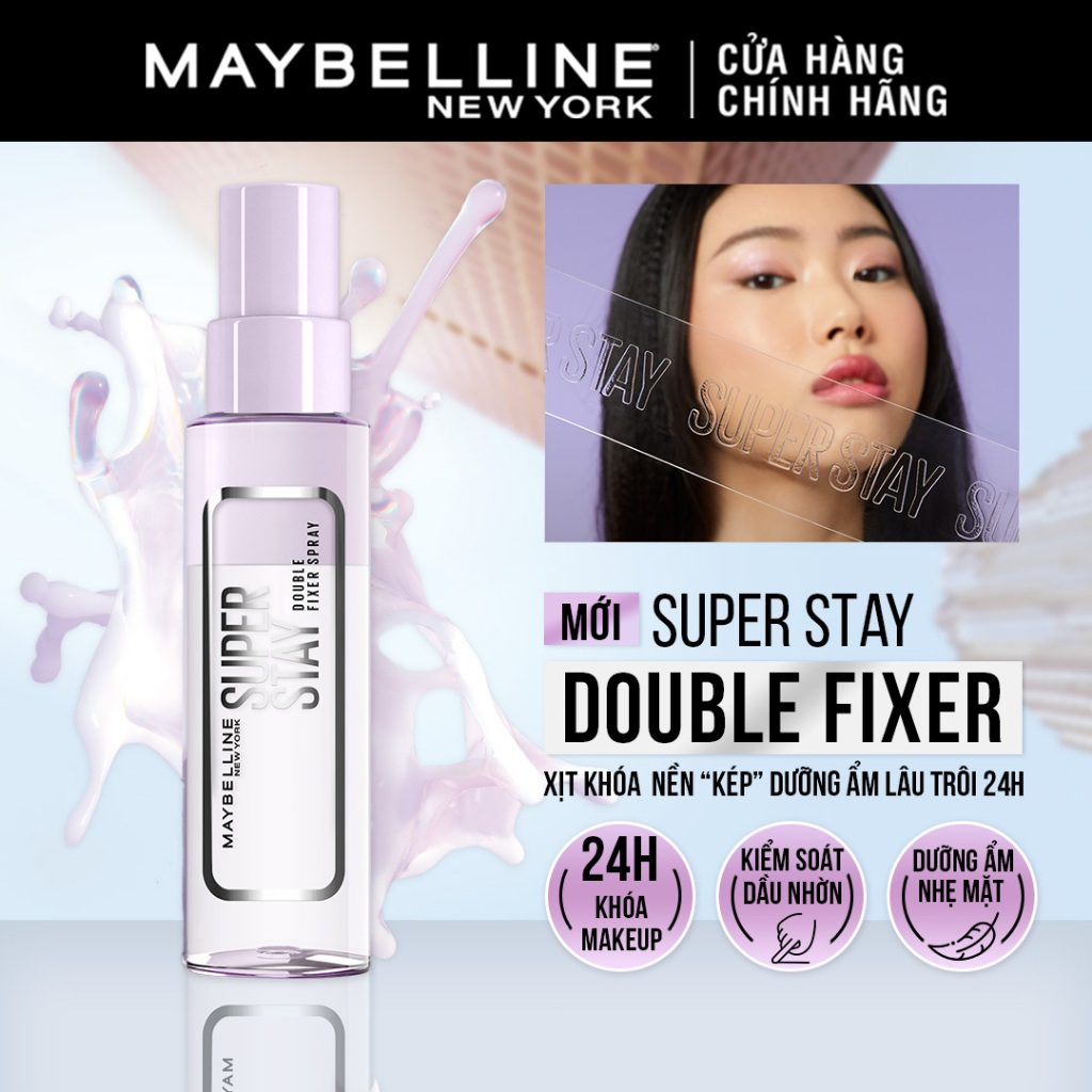 Xịt Khóa Nền Maybelline Dưỡng Ẩm Superstay Double Fixer Spray 55ml COCOLUX