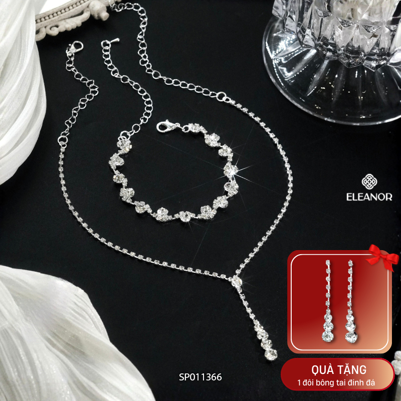 Dây chuyền vòng tay bông tai nữ Eleanor Accessories đính đá phụ kiện trang sức cô dâu 11361