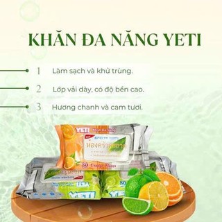 Khăn ướt Lau bếp yeti 630g đa năng 1 gói 50 miếng Siêu tiết kiệm