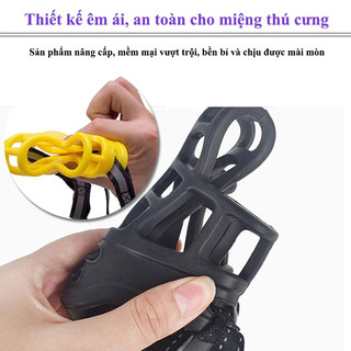 Rọ Mõm Cho Chó Khóa Miệng Cún Silicon Mềm Mại Thoải Mái An Toàn Cho Miệng Thú Cưng Sử Dụng