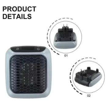 Máy sưởi Mini POWER 800W cho gia đình Quạt sưởi phòng tắm nhỏ Quạt sưởi ấm treo tường Máy sưởi điện gốm PTC có điều khiể
