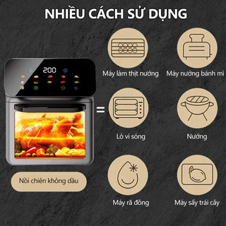 OOKAS Nồi Chiên Không Dầu 16L, đa năng, Thực đơn thông minh, công suất mạnh 1800W