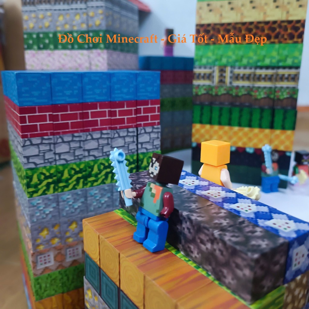 Combo 50/100/200 Khối Nam Châm Minecraft, Đồ Chơi Lắp Ráp Phát Triển Tư ...