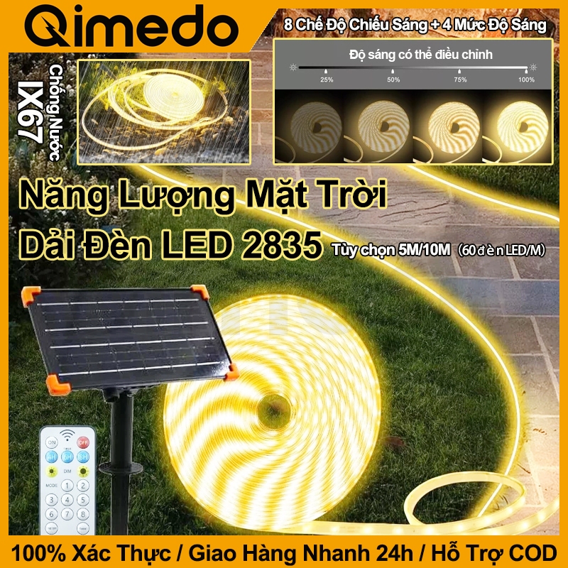 Năng Lượng Mặt Trời Đèn LED Thanh Với Điều Khiển Từ Xa,Điều Chỉnh Độ Sáng, Dải Đèn Tiết Kiệm Điện