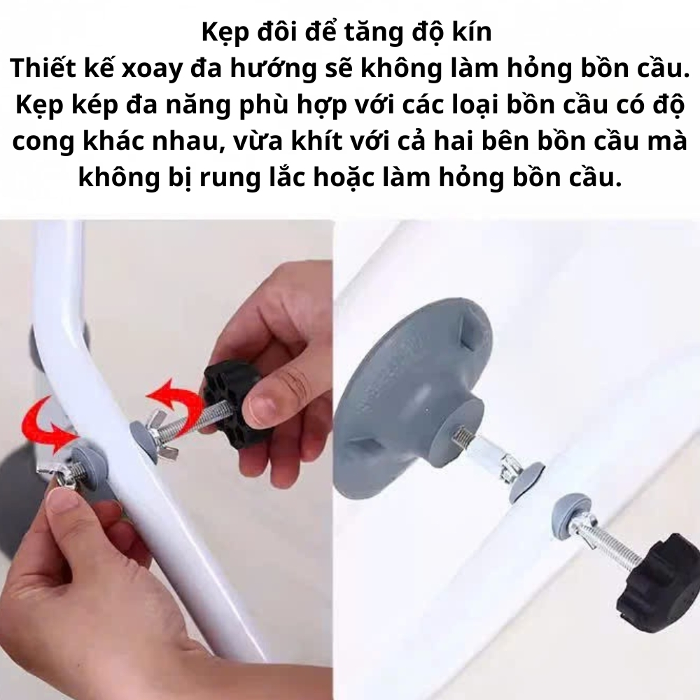 Khung Tay Vịn Hỗ Trợ Ngồi Dậy Cho Bồn Cầu – Chịu Lực 400kg, Chống Trượt, Chống Lật