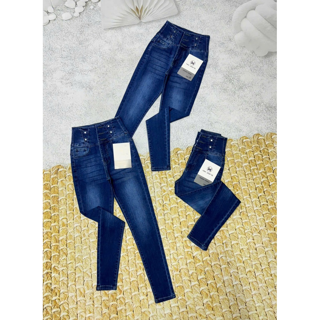 Quần Jeans Nữ Lưng Siêu Cao Nẹp eo tôn dáng