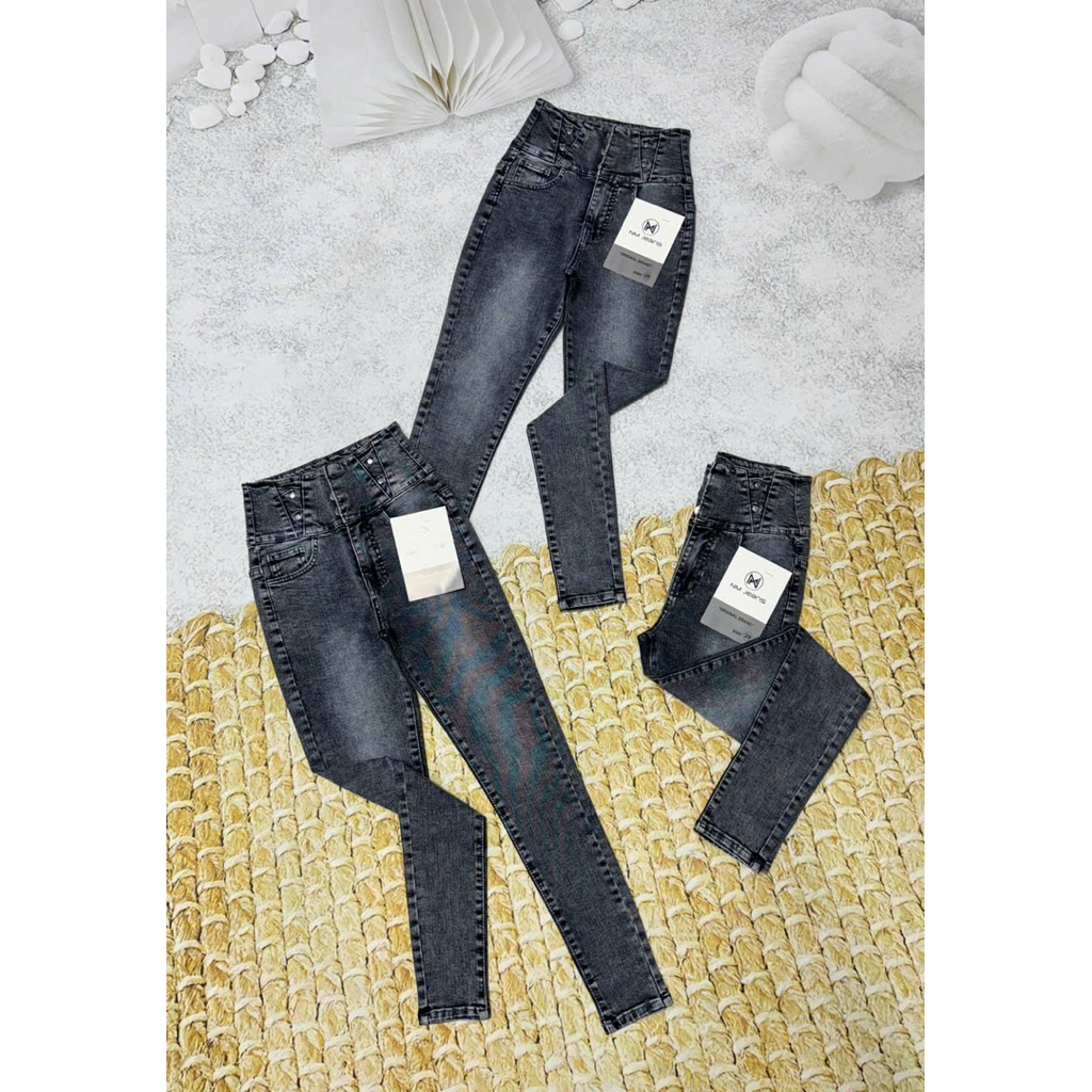 Quần Jeans Nữ Lưng Siêu Cao Nẹp eo tôn dáng