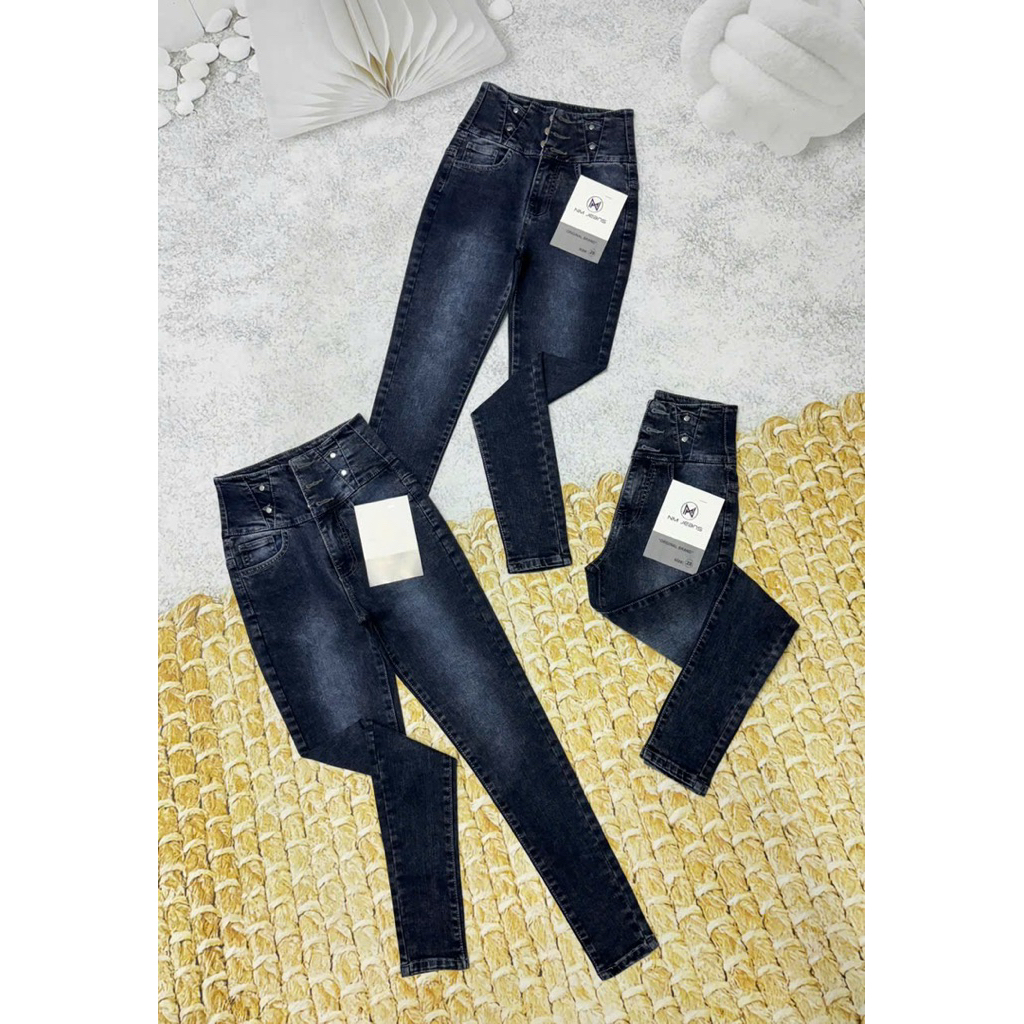 Quần Jeans Nữ Lưng Siêu Cao Nẹp eo tôn dáng