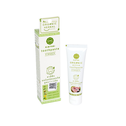 Kem đánh răng AimThai – Thảo dược organic – Hỗ trợ giảm ê buốt & trắng răng tự nhiên (20g)