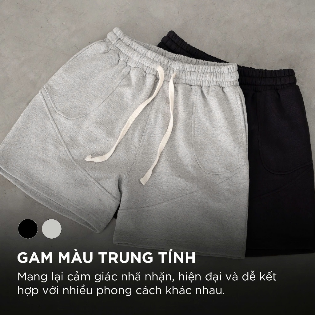 Quần short nam phom rộng MIST vải nỉ chân cua CAPMAN CLUB, quần đùi nam trên gối trẻ trung thoải mái | BigBuy360 - bigbuy360.vn