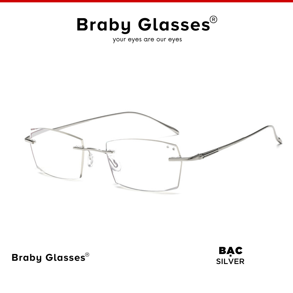 Gọng kính lão đọc sách Braby Glasses viễn thị cho người lớn tuổi Titan cao cấp chắc chắn chống gẫy siêu nhẹ KL12