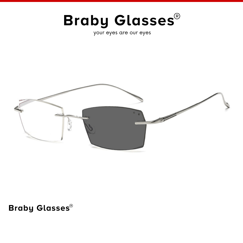 Kính gọng vuông cận thời trang nam nữ Braby Glasses chất liệu kim loại không gỉ cao cấp kiểu dáng sang trọng MK122