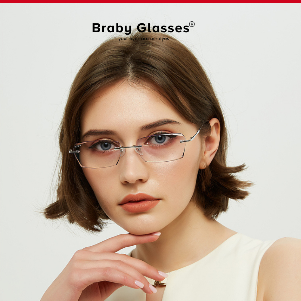 Gọng kính lão đọc sách Braby Glasses viễn thị cho người lớn tuổi Titan cao cấp chắc chắn chống gẫy siêu nhẹ KL12