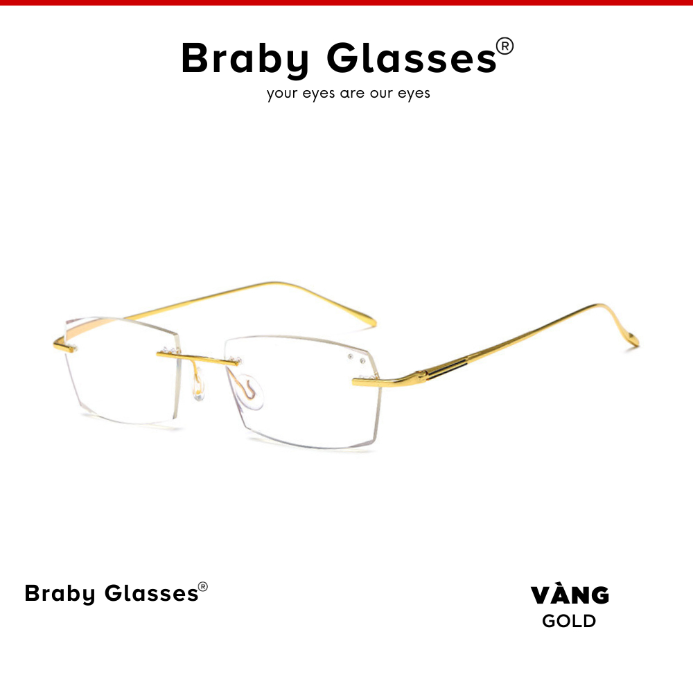 Gọng kính lão đọc sách Braby Glasses viễn thị cho người lớn tuổi Titan cao cấp chắc chắn chống gẫy siêu nhẹ KL12