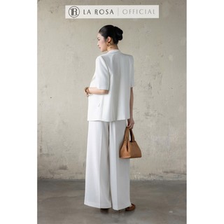 Set Vest Nữ Thanh Lịch La Rosa Áo Blazer Khoác Ngoài Kèm Áo Dây Ống Sát Mix Quần Ống Rộng Tôn Dáng T390-SX