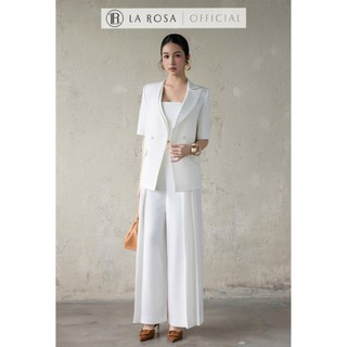 Set Vest Nữ Thanh Lịch La Rosa Áo Blazer Khoác Ngoài Kèm Áo Dây Ống Sát Mix Quần Ống Rộng Tôn Dáng T390-SX