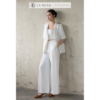 Set Vest Nữ Thanh Lịch La Rosa Áo Blazer Khoác Ngoài Kèm Áo Dây Ống Sát Mix Quần Ống Rộng Tôn Dáng T390-SX