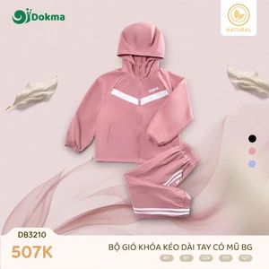 Bộ Gió Dáng Thể Thao Kéo Khoá Bé Gái Dokma DB3210